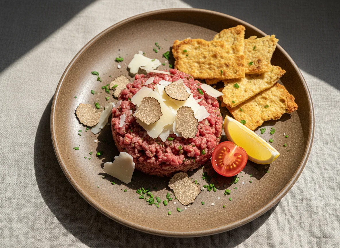 Rindertatar mit Trüffel und Parmesan photo