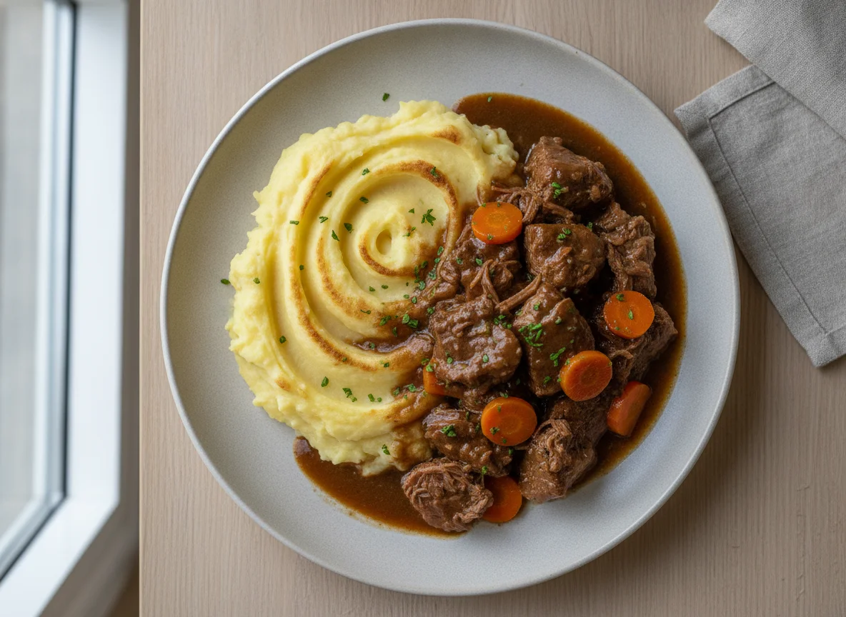 Rindsragout mit Kartoffelstock photo