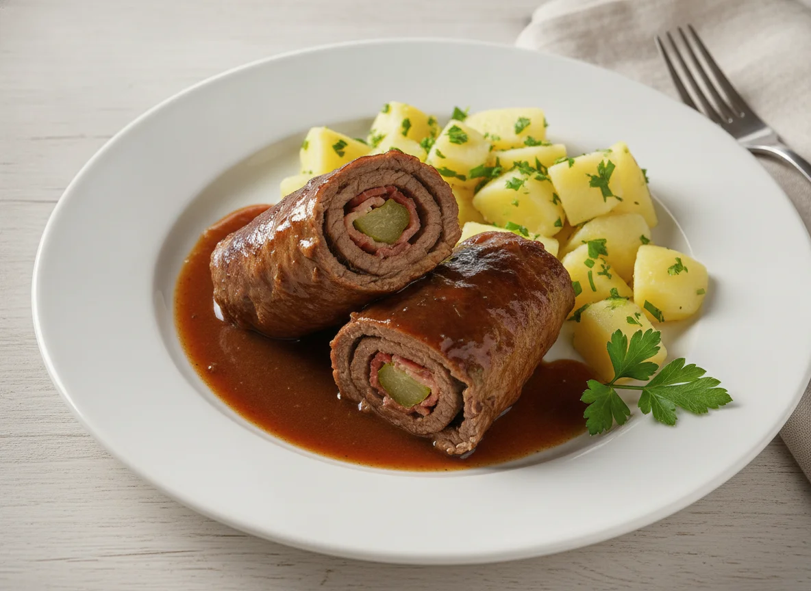 Rindsroulade mit Petersilerdäpfeln photo
