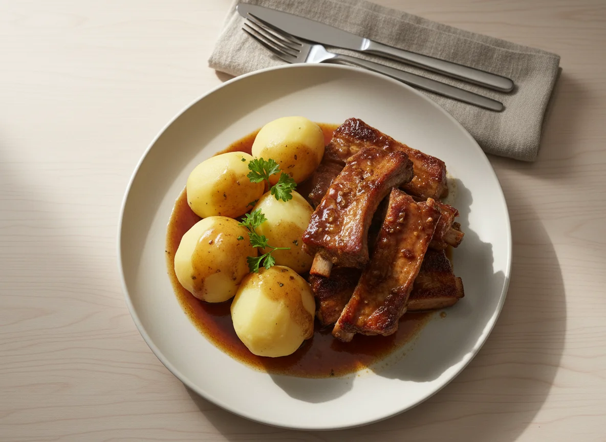 Rippchen mit Kartoffeln photo