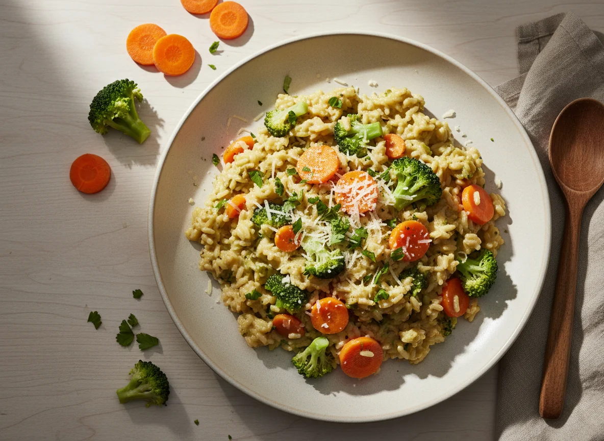 Risotto mit Brokkoli und Karotten photo