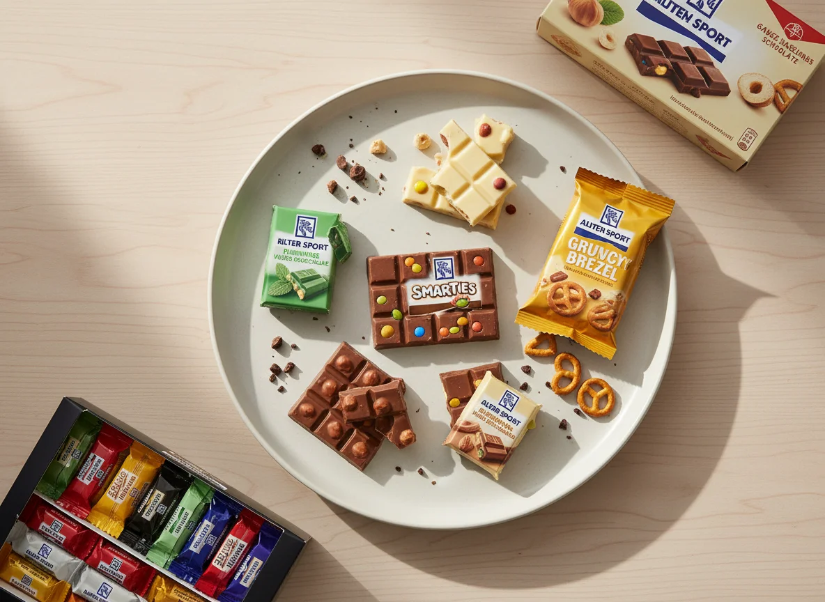 Ritter Sport Schokoladenriegel und Snacks photo