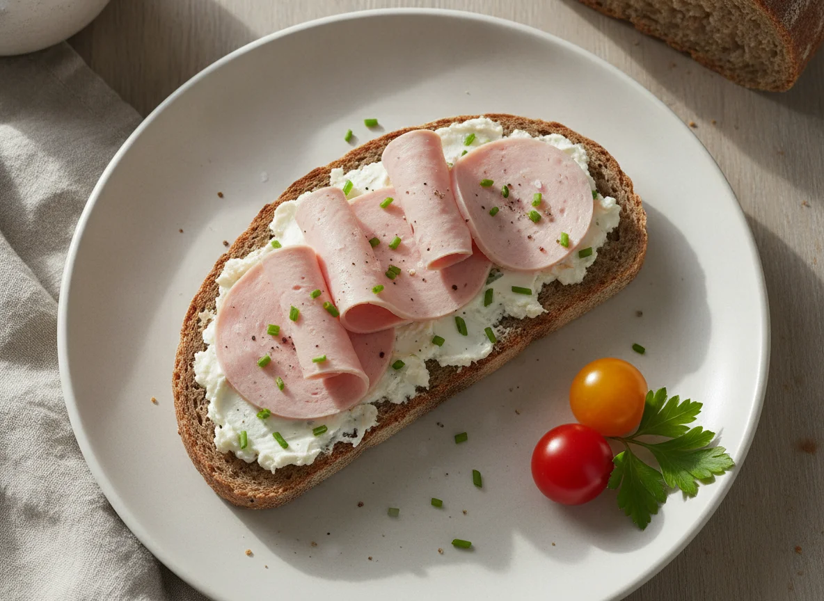 Roggenmischbrot mit Belag photo