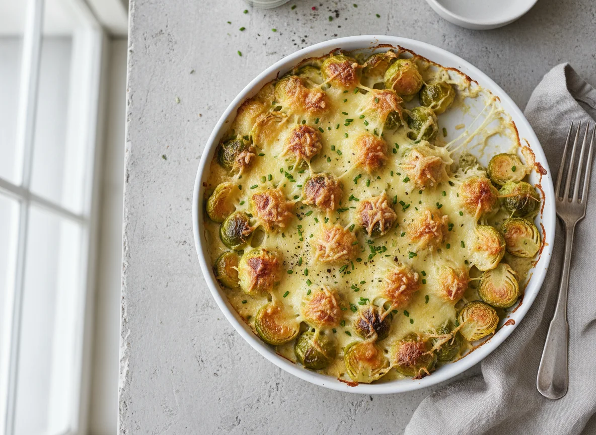 Rosenkohlauflauf mit Käse photo