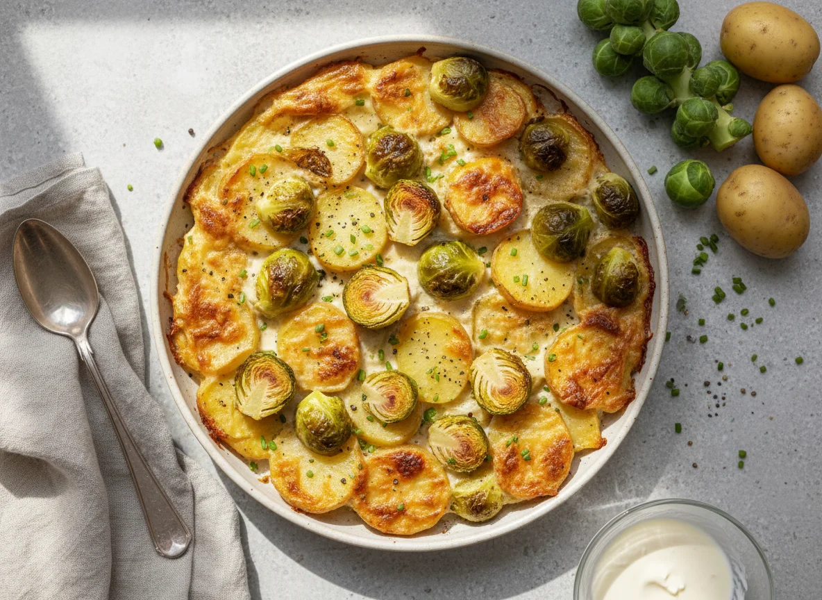 Rosenkohl-Kartoffel-Gratin photo