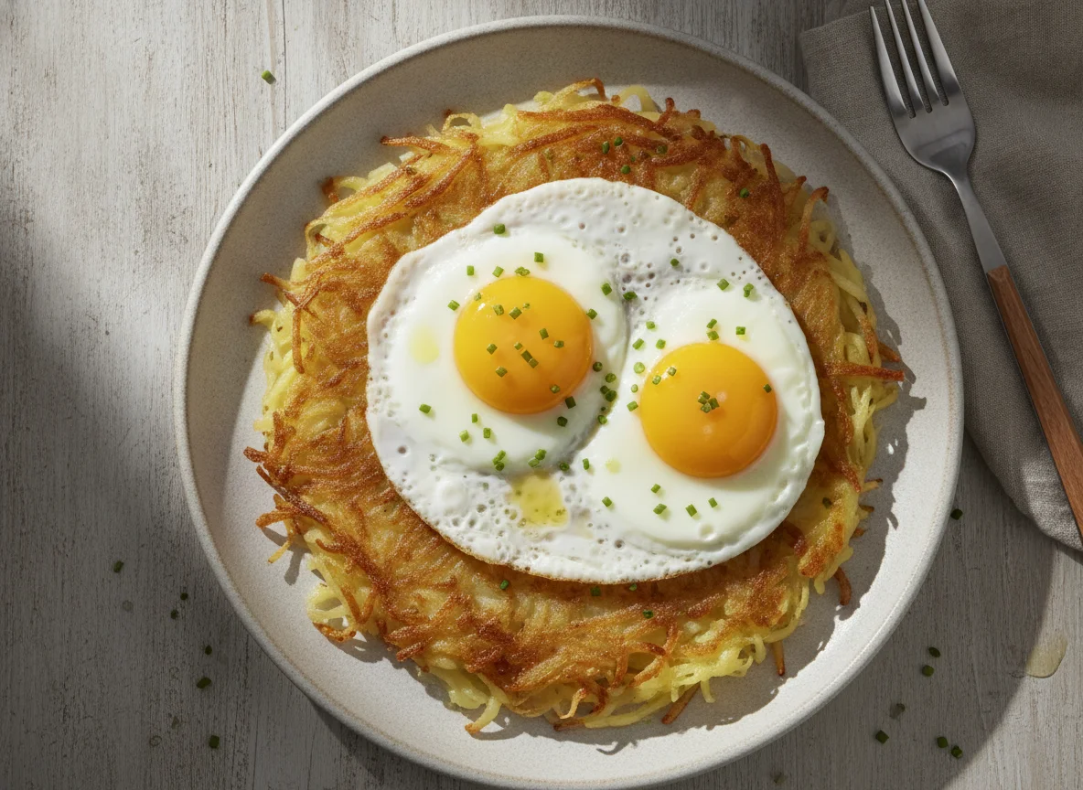 Rösti mit Spiegeleiern photo
