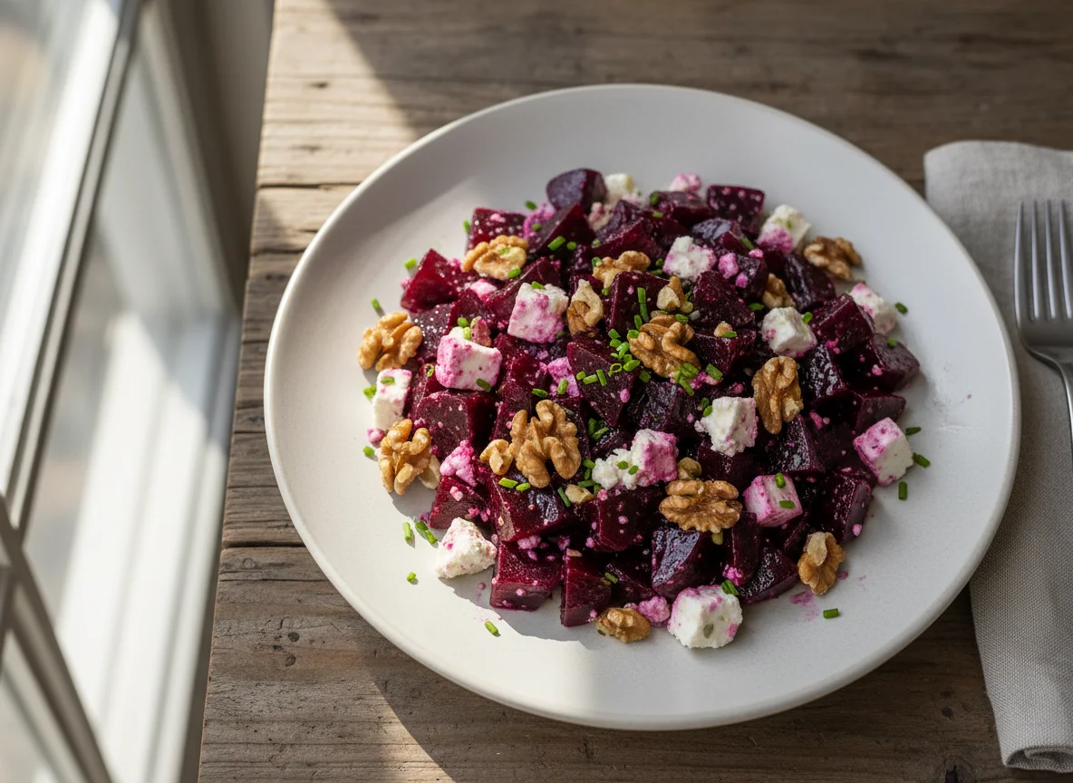 Rote Bete Salat mit Feta und Walnüssen photo