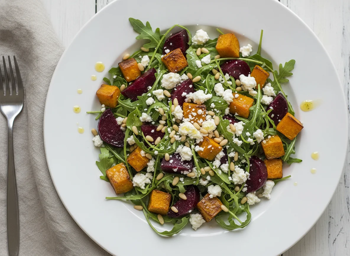 Rote Bete und Kürbis Salat mit Feta light photo