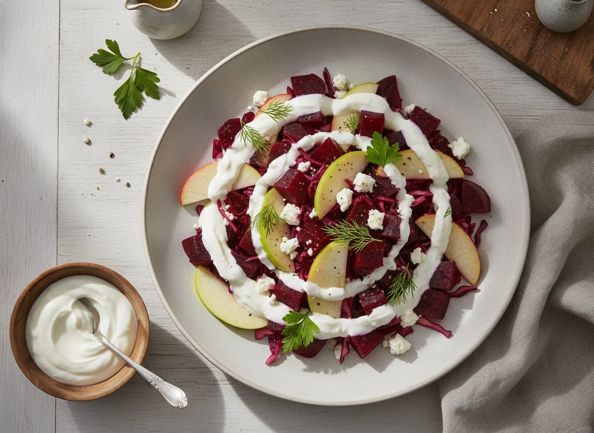 Rote-Bete-Salat mit Apfel und Feta photo