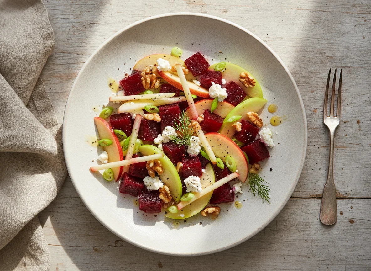 Rote-Bete-Salat mit Apfel und Walnüssen photo