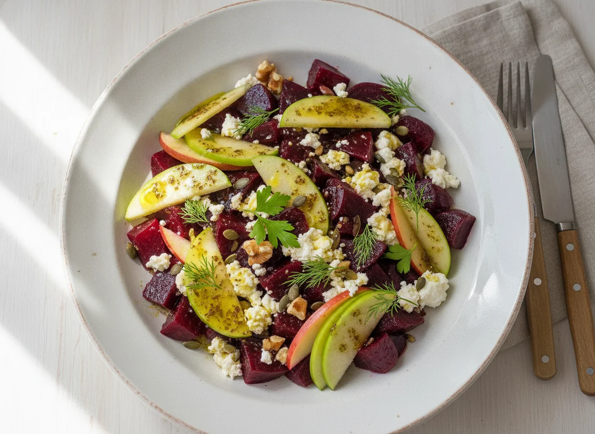 Rote-Bete-Salat mit Feta und Apfel photo