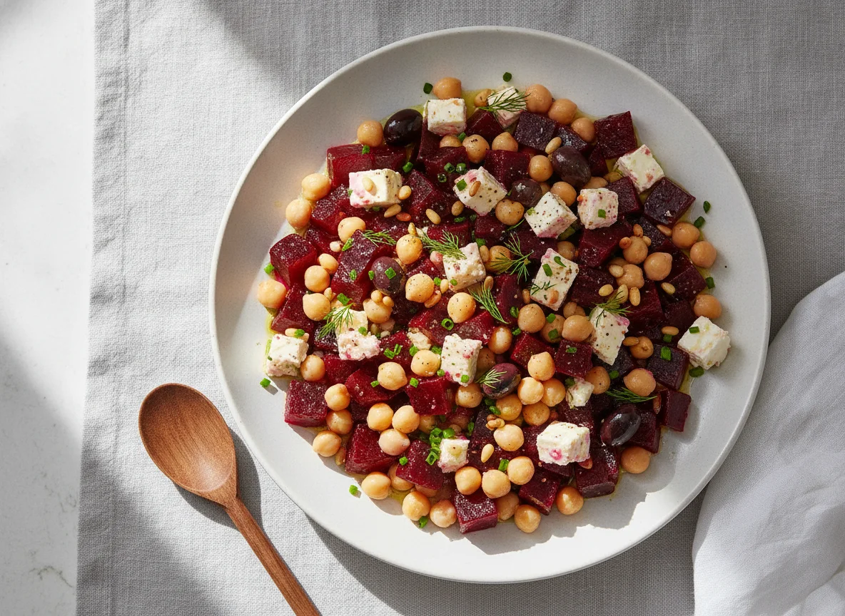 Rote-Bete-Salat mit Kichererbsen und Feta photo