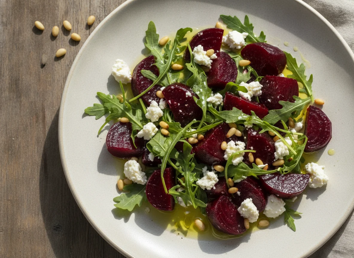 Rote-Bete-Salat mit Rucola und Feta photo