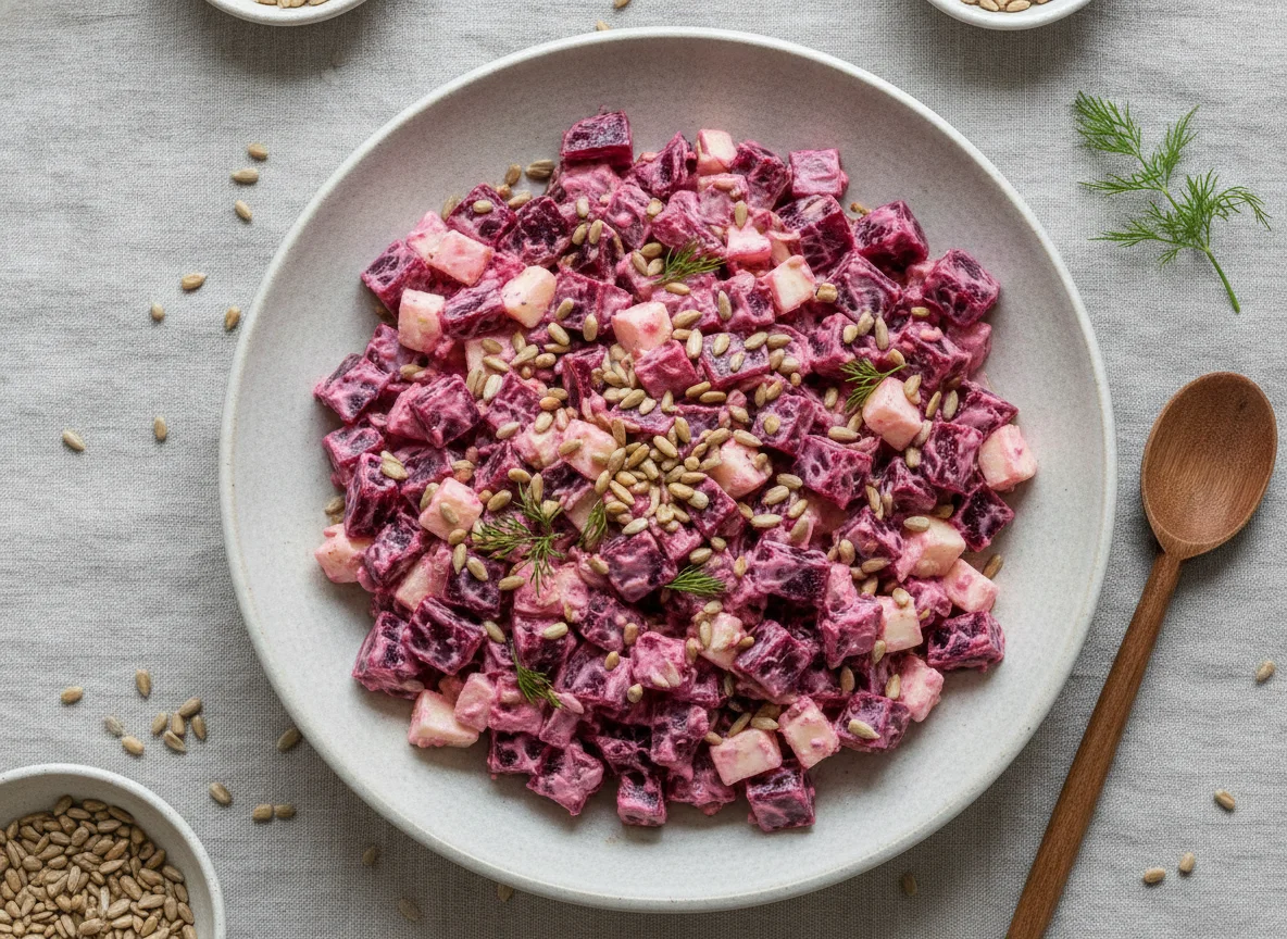 Rote-Bete-Salat mit Sonnenblumenkernen photo