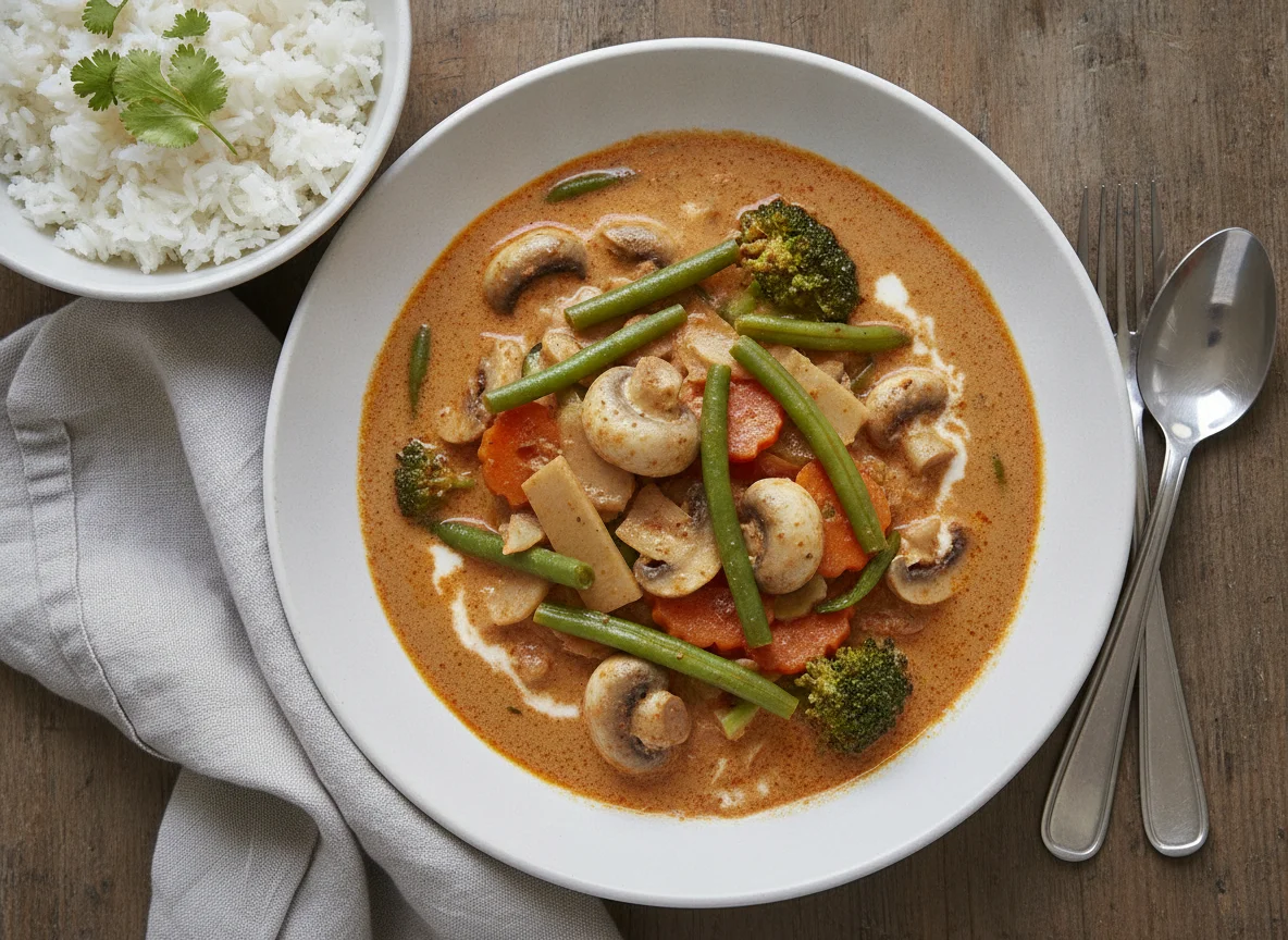 Rotes Thai-Curry mit Gemüse photo