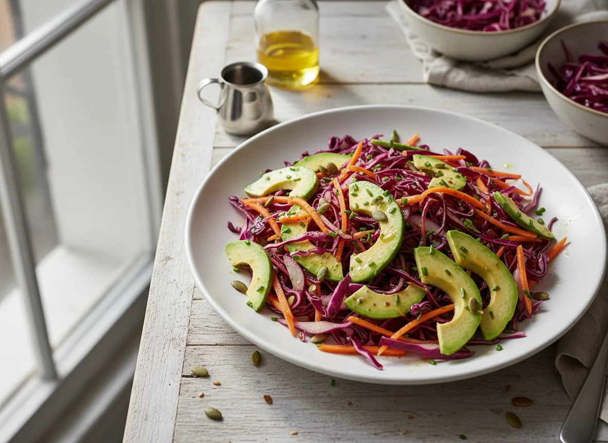 Rotkohlsalat mit Avocado photo