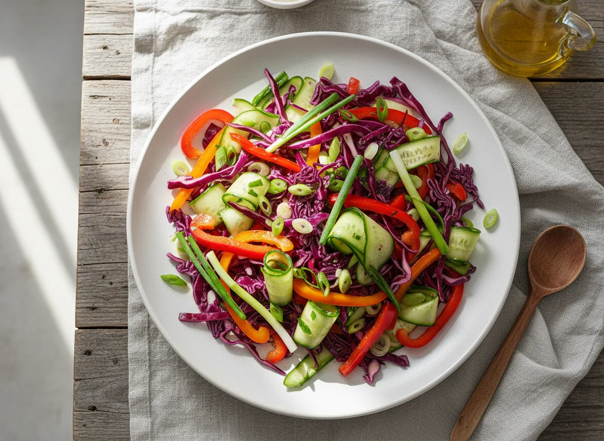 Rotkohlsalat mit Gurke und Paprika photo