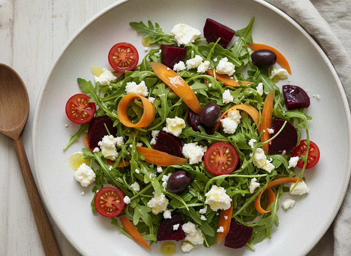 Rucola-Salat mit Feta und Roter Bete photo