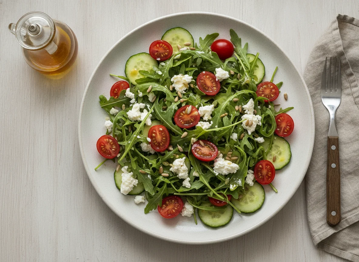 Rucola-Salat mit Feta und Tomaten photo