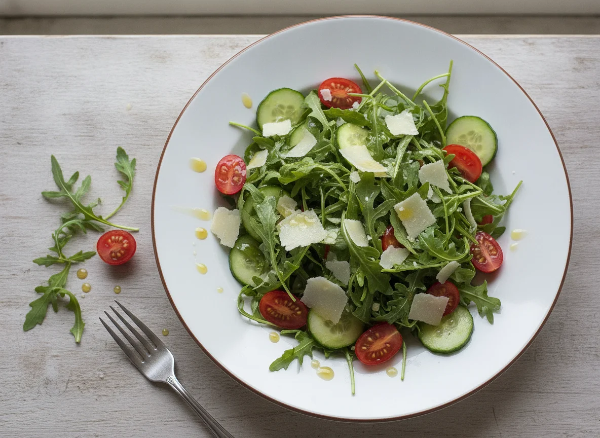 Rucola-Salat mit Kirschtomaten und Parmesan photo