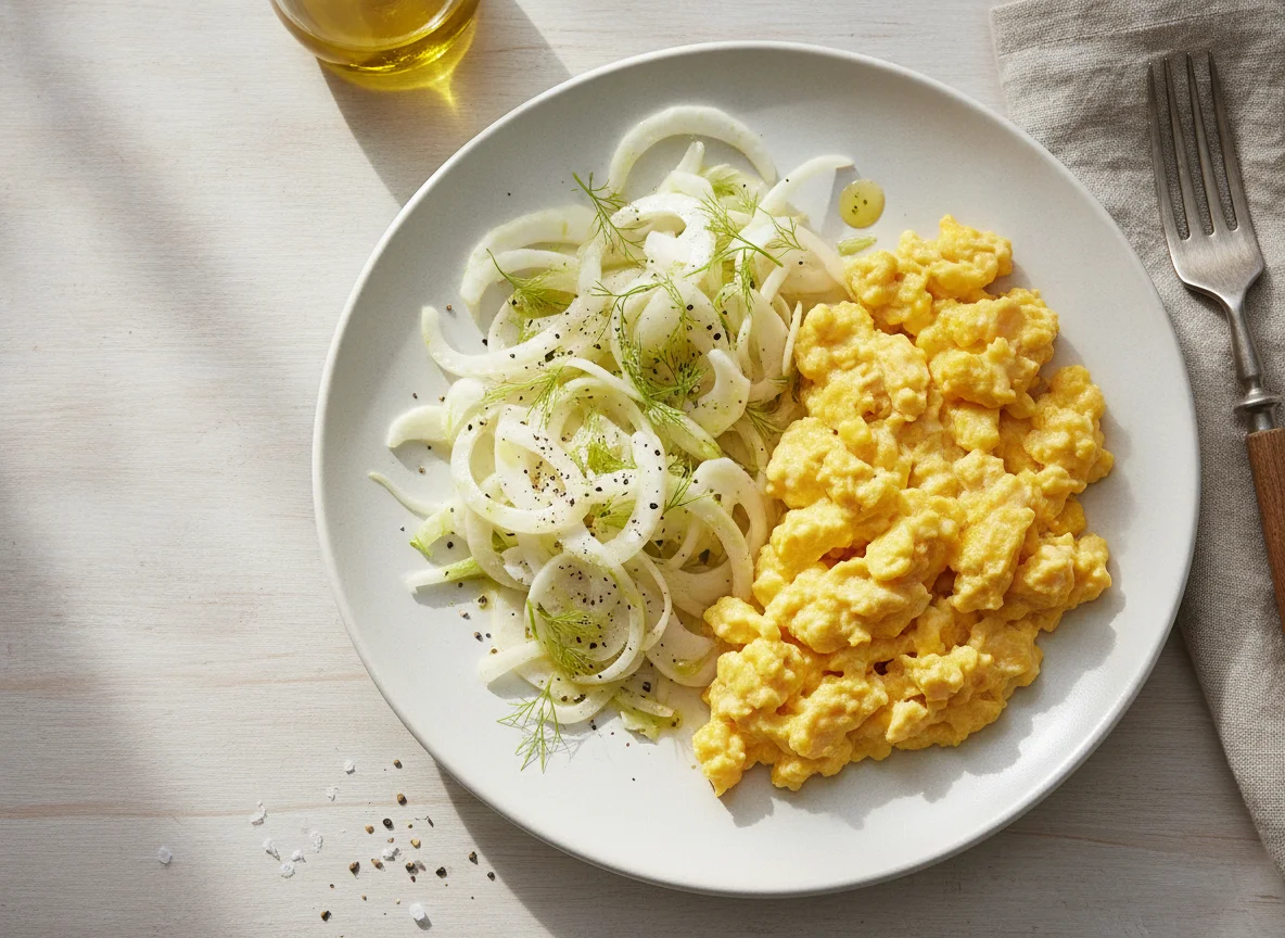 Rührei mit Fenchelsalat photo
