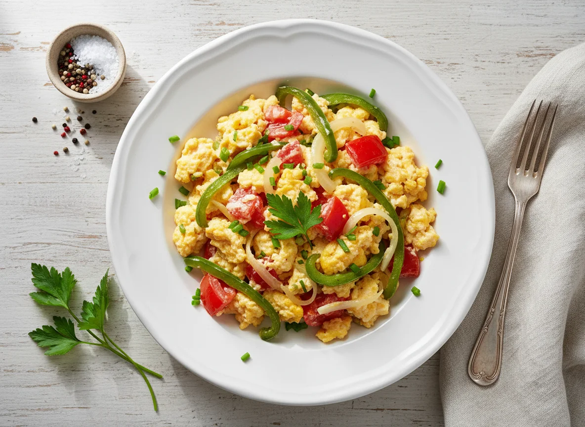 Rührei mit Gemüse photo