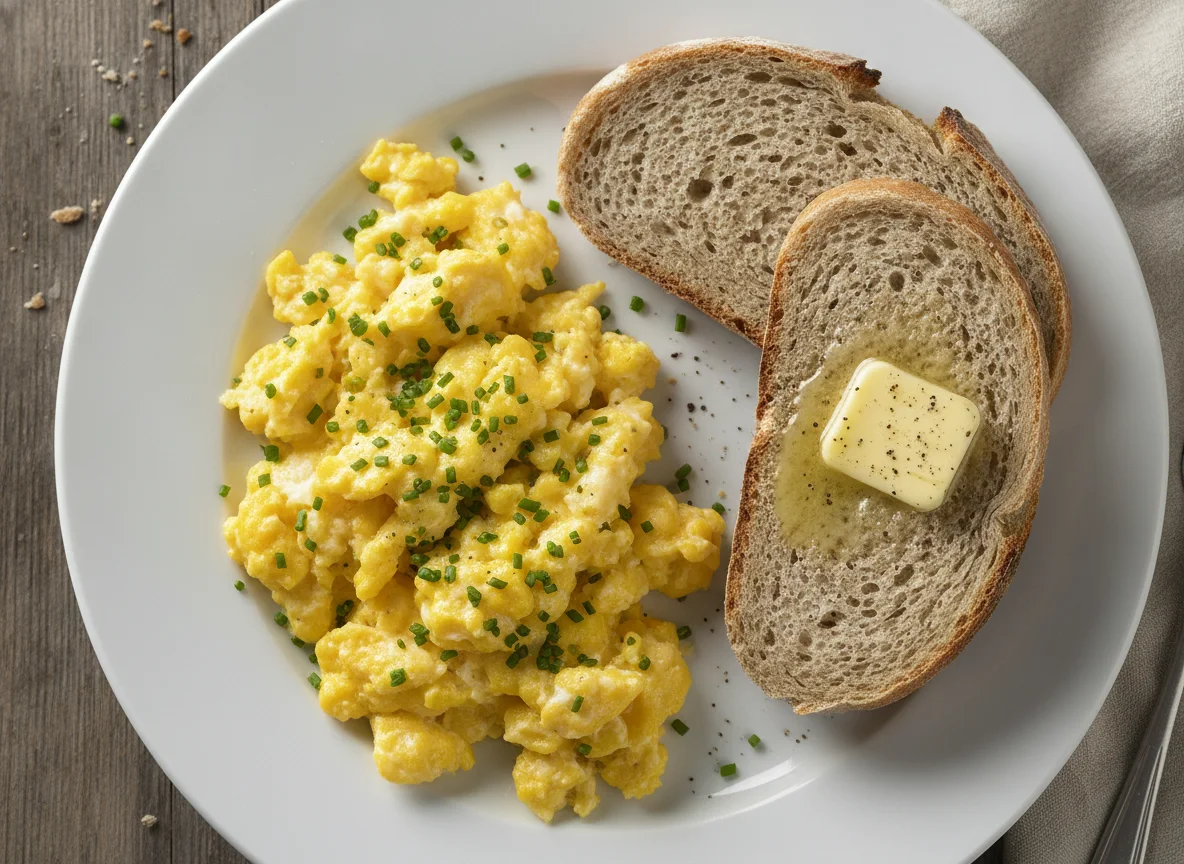 Rührei mit Graubrot photo
