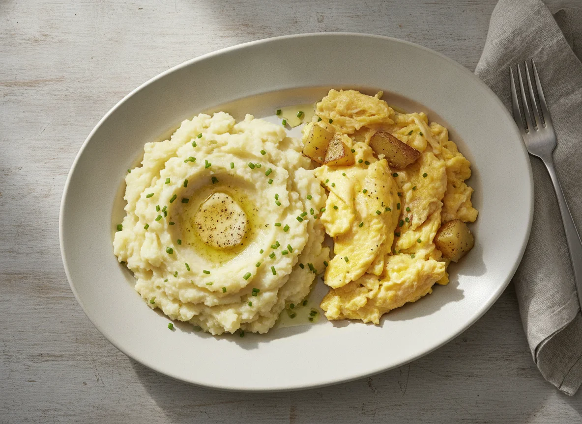 Rührei mit Kartoffelstampf photo