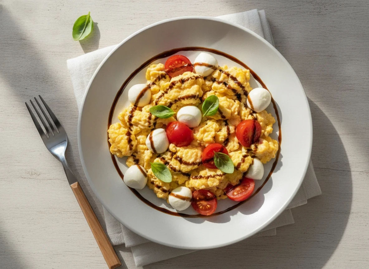 Rührei mit Tomate-Mozzarella photo