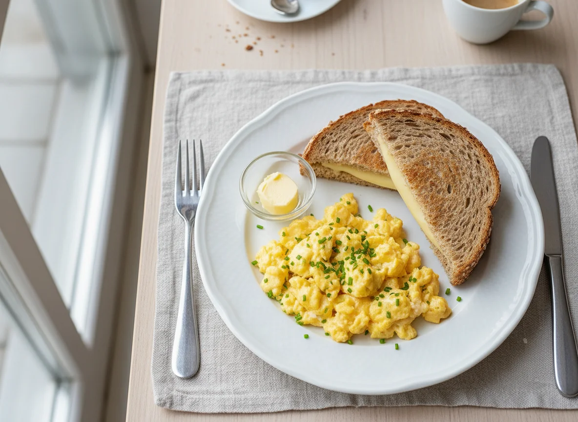 Rührei und Toast photo
