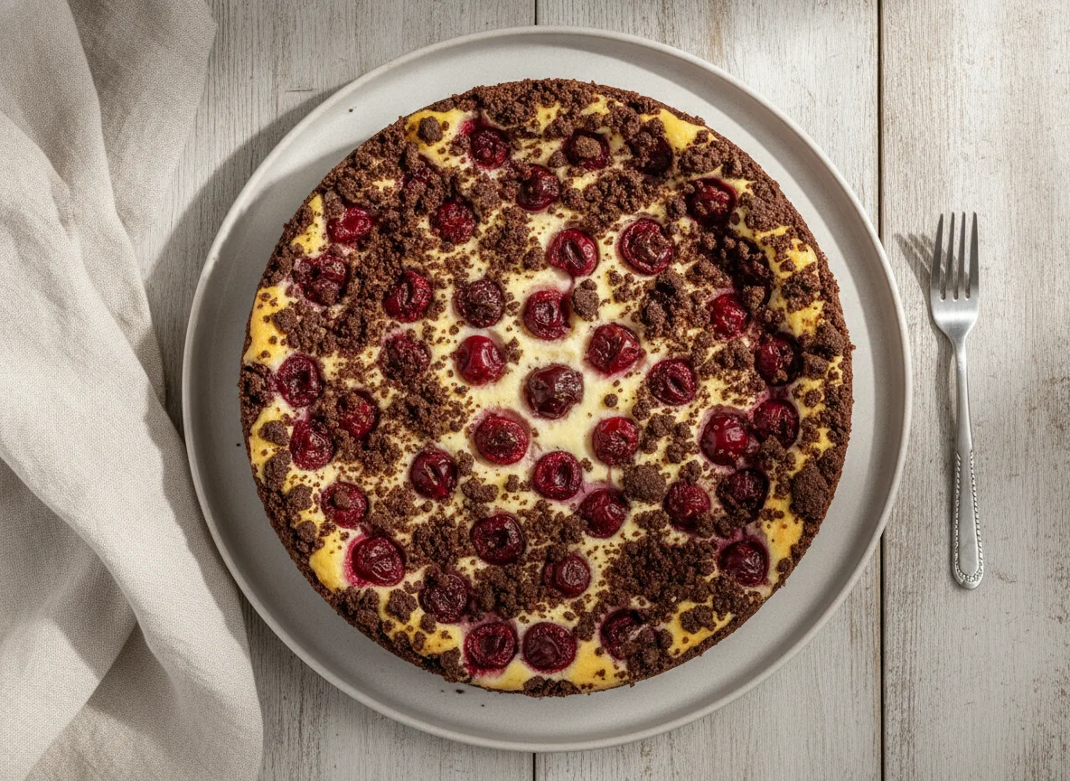 Russischer Zupfkuchen mit Kirschen photo