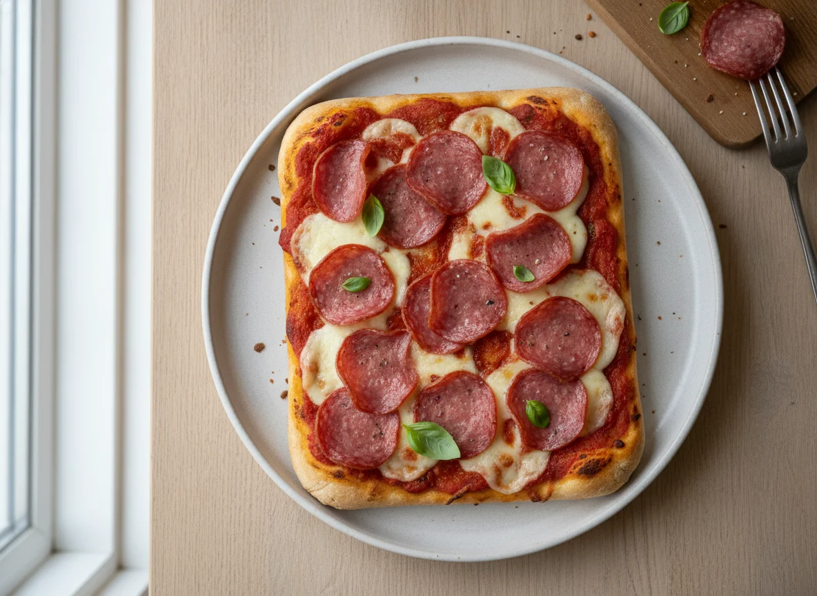 Salami Pizza Schnitte photo