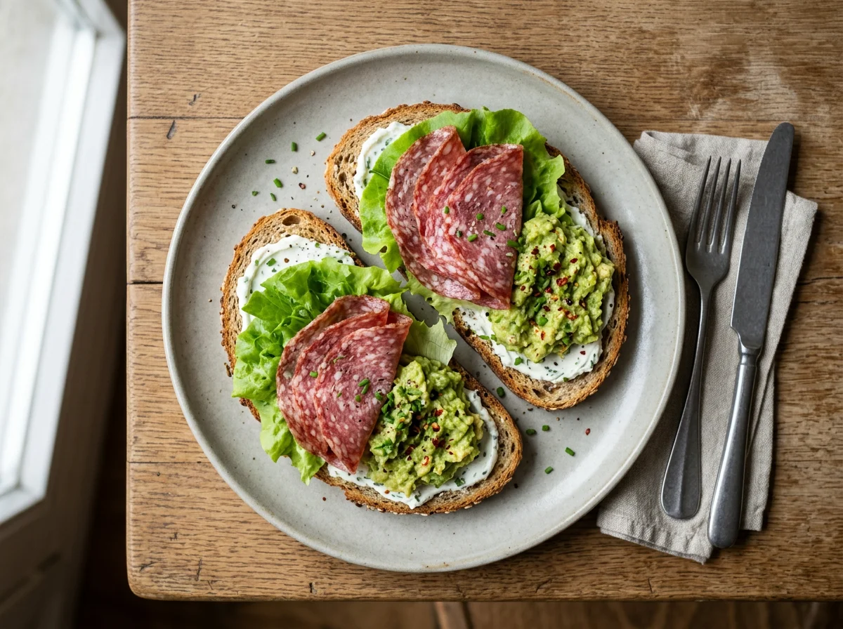Salami-Avocado-Brot photo