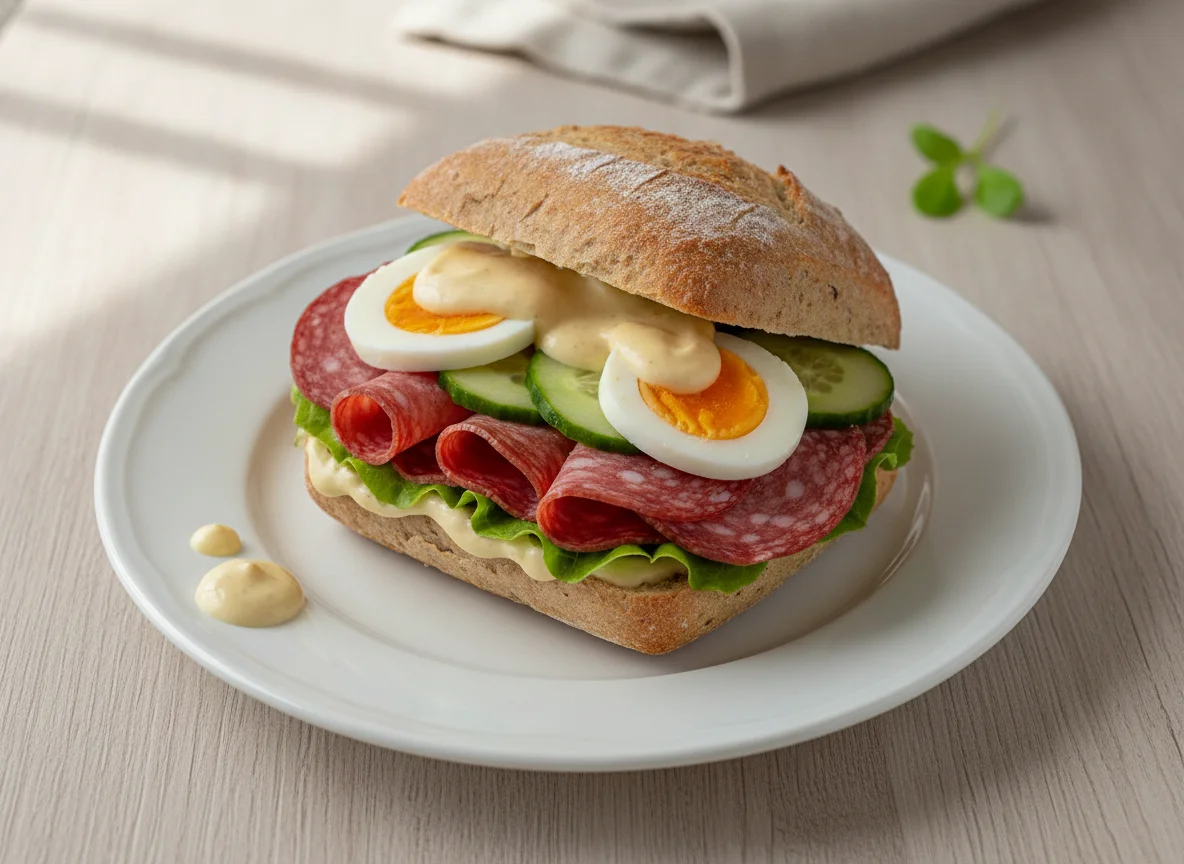 Salami-Ei-Sandwich photo