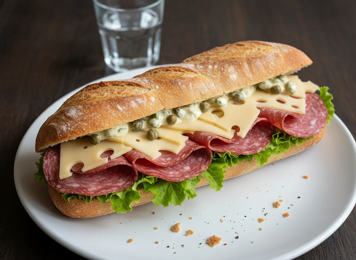 Salami-Käse-Baguette photo