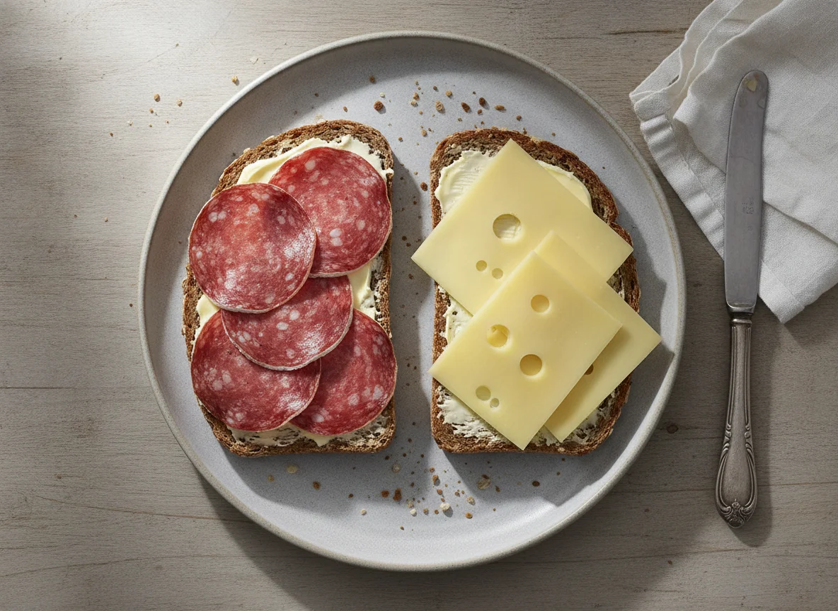 Salami-Käse-Vollkornbrot photo