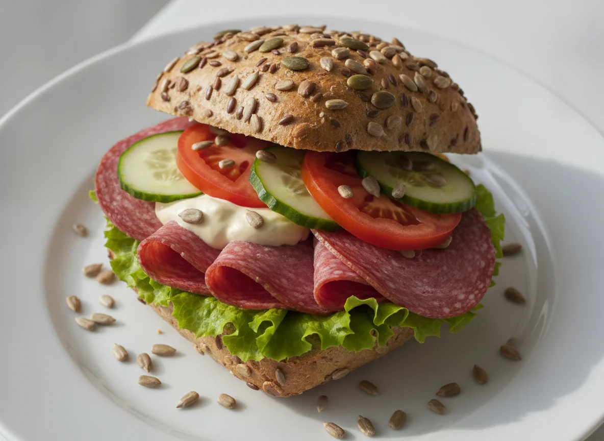 Salami-Körnerbrötchen photo