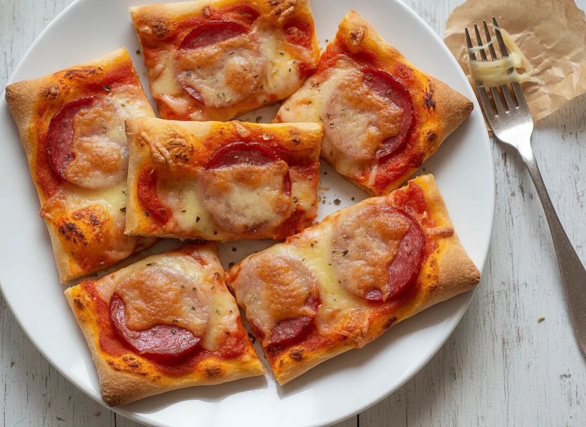 Salami-Pizza-Schnitten photo