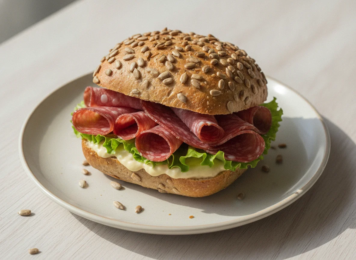 Salami-Sonnenblumenkernbrötchen photo