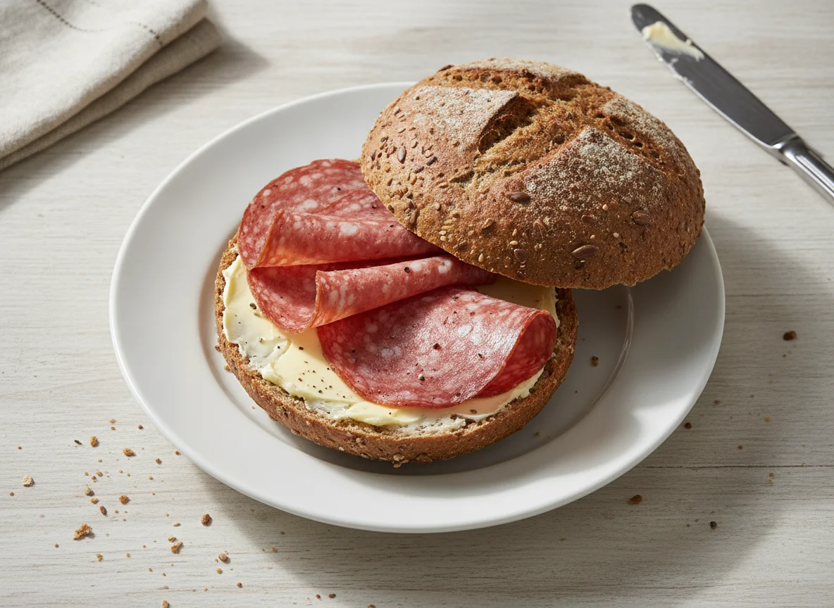 Salami-Vollkornbrötchen photo