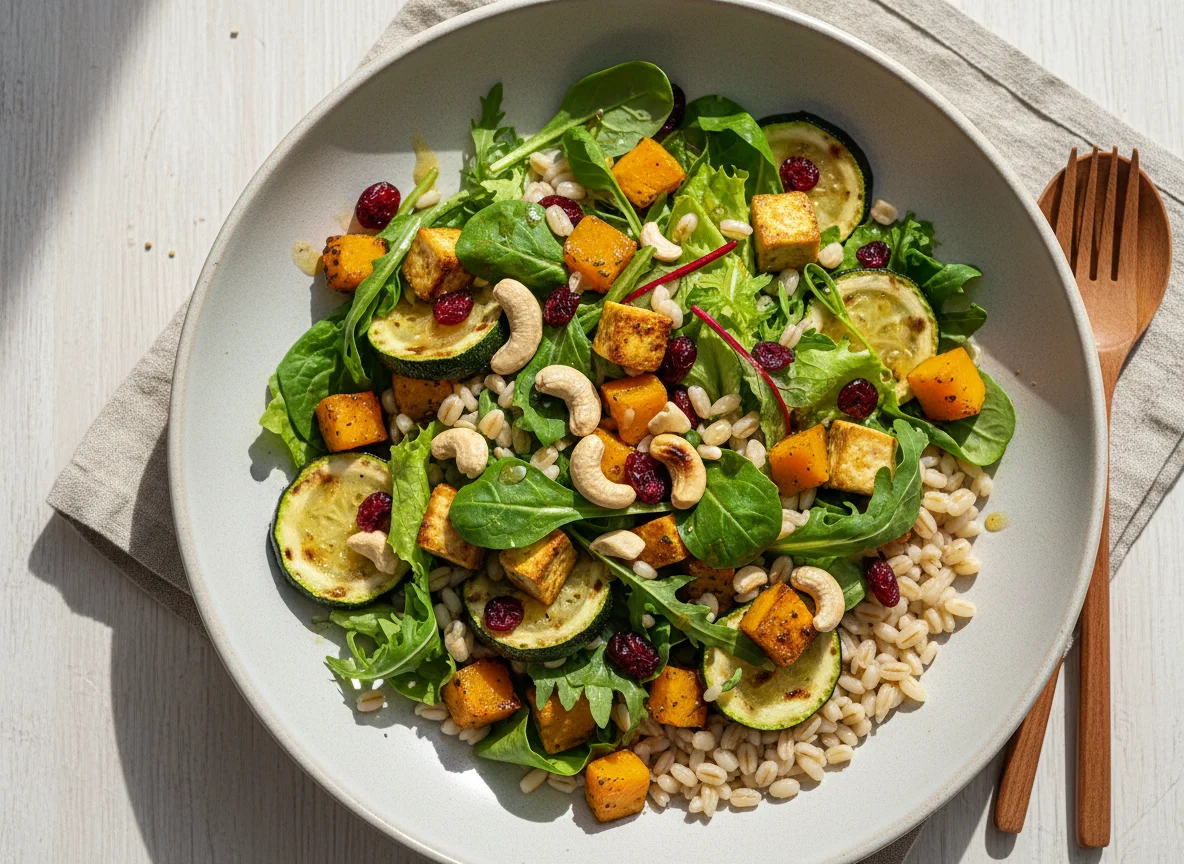 Salat Bowl mit Getreide und Gemüse photo