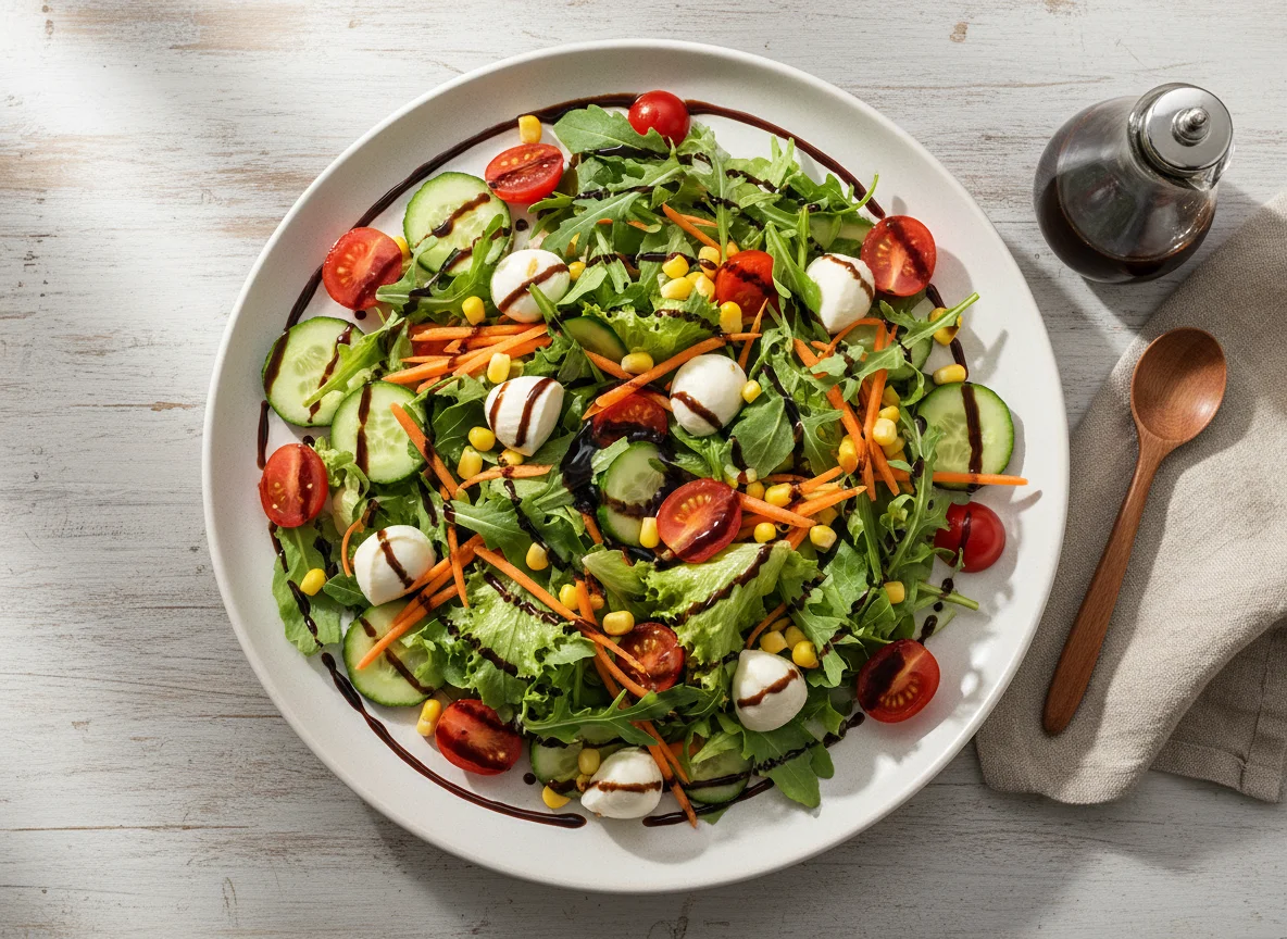 Salat mit Balsamico-Dressing photo