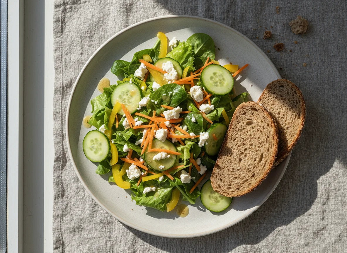 Salat mit Brot photo