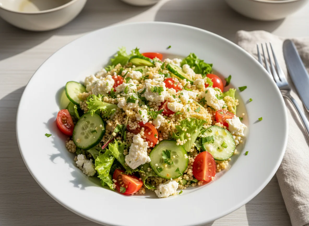 Salat mit Couscous und Feta photo