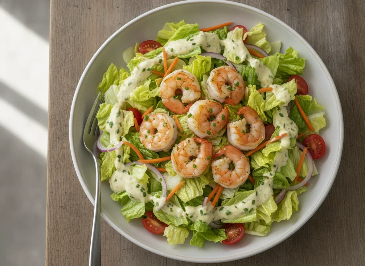 Salat mit cremiger Soße photo