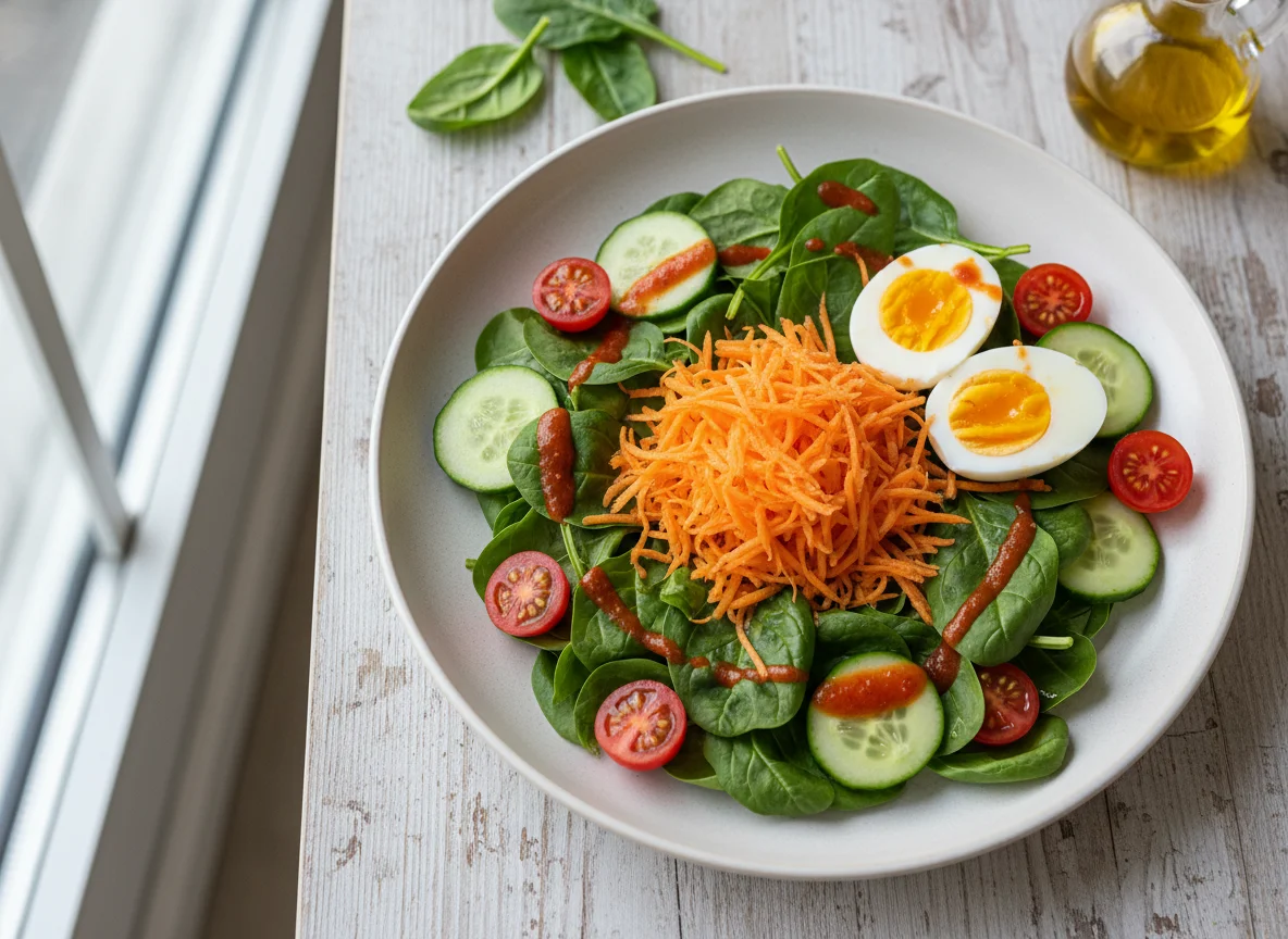 Salat mit Ei und Karotten photo