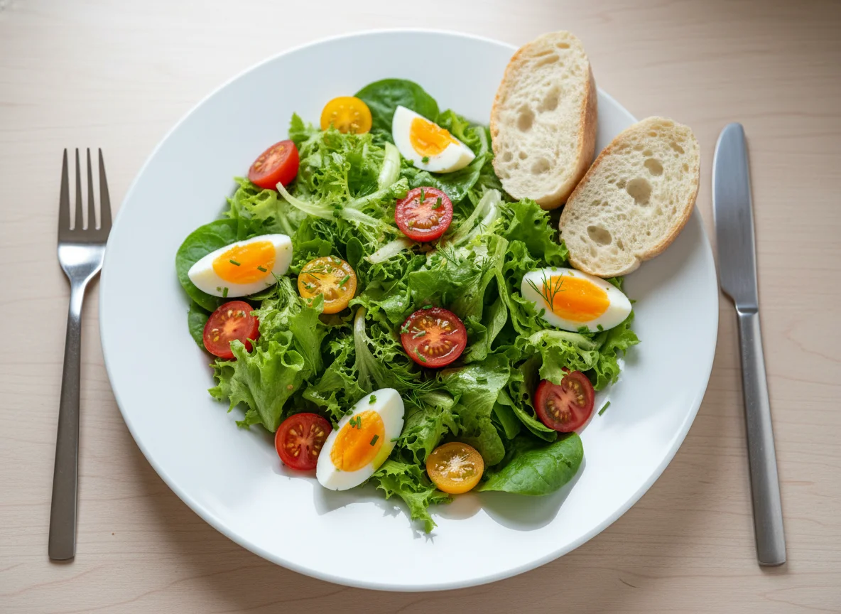 Salat mit Ei und Tomaten photo