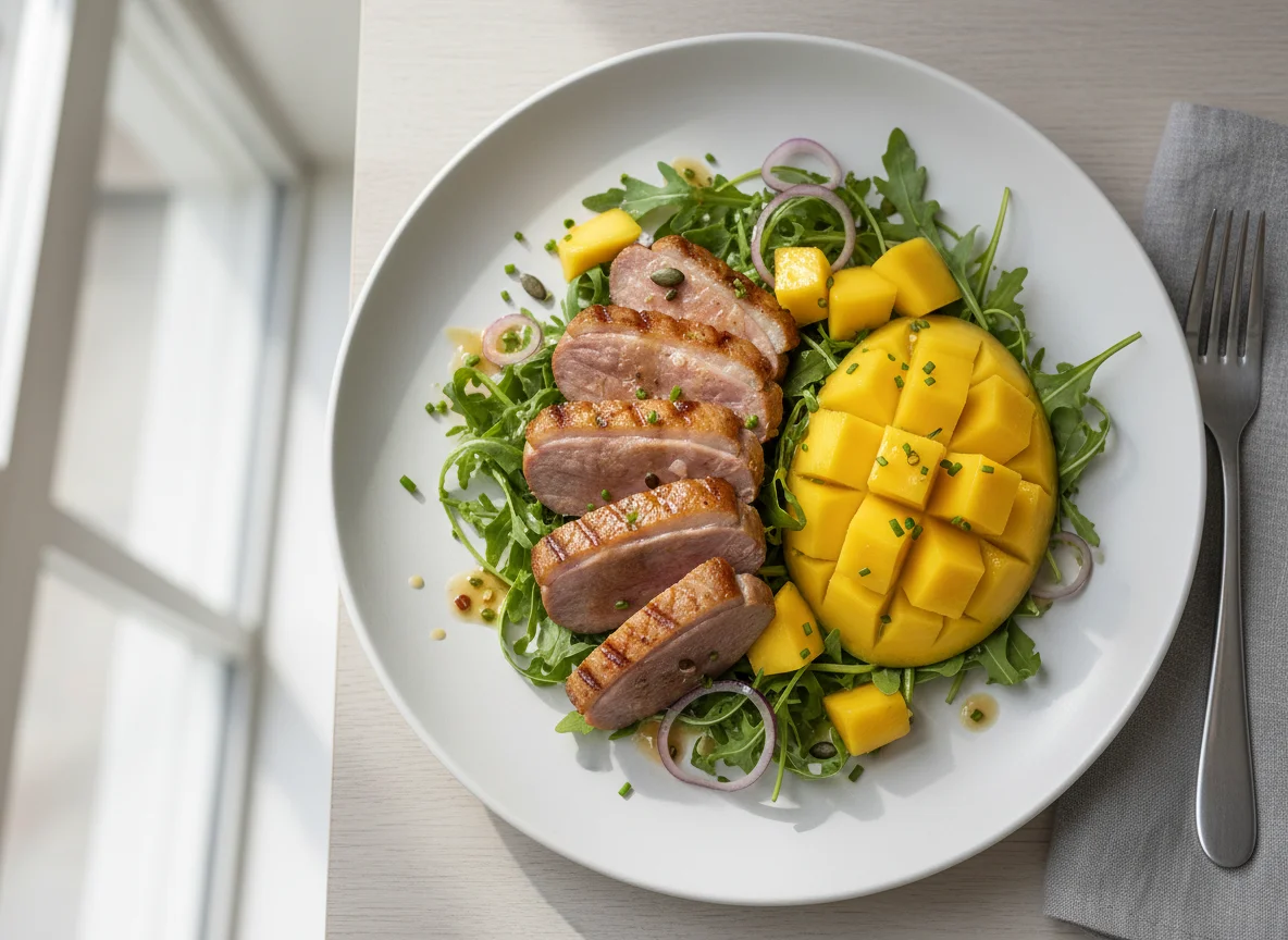 Salat mit Entenbrust und Mango photo