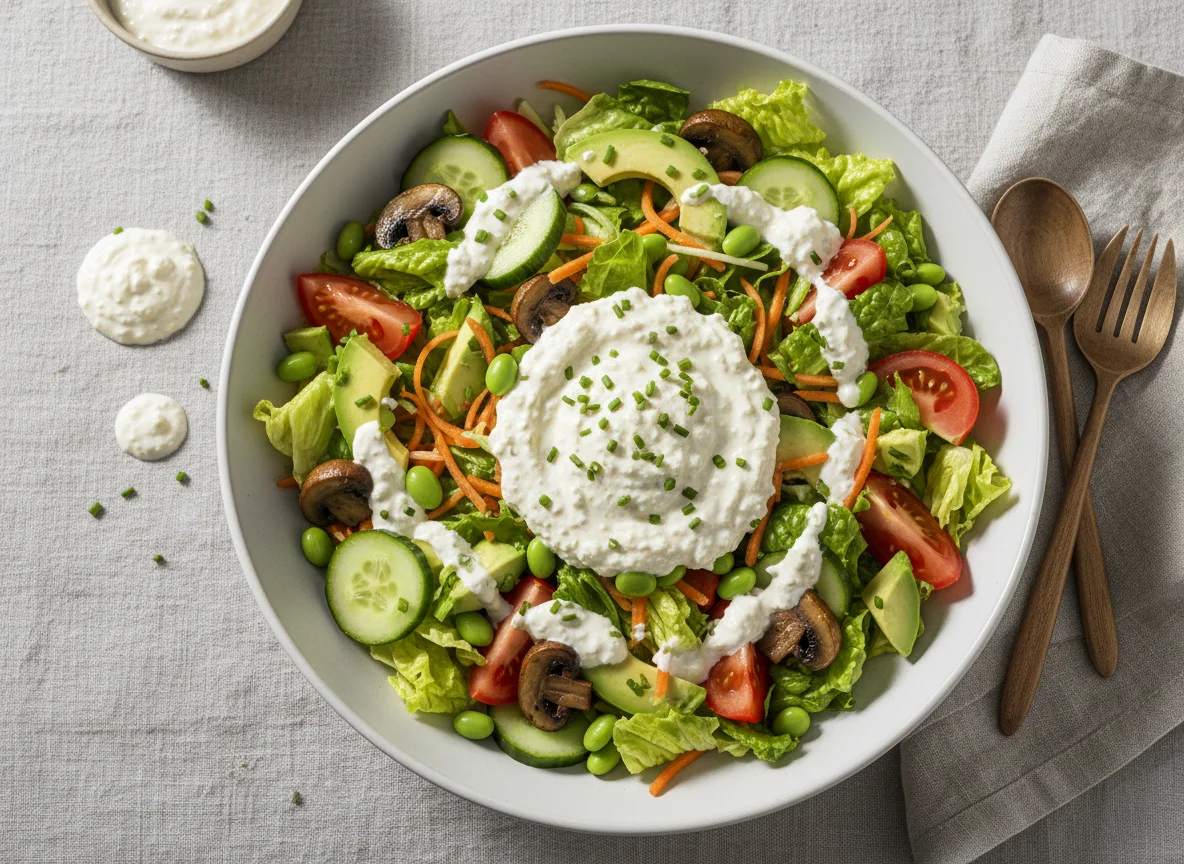 Salat mit Frischkäse-Quark-Dressing photo