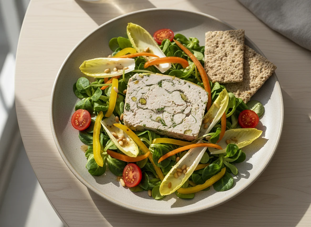 Salat mit Geflügelterrine photo